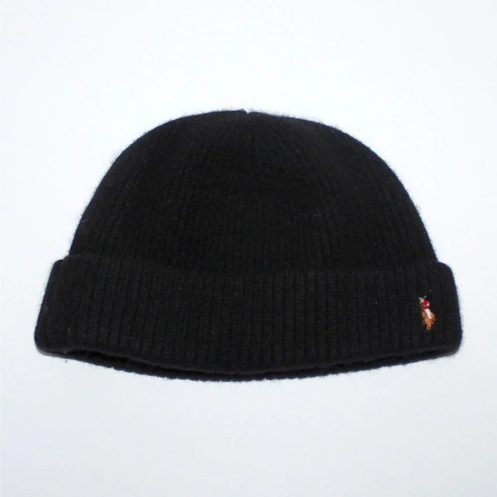 Polo Ralph Lauren Beanie hat 100% Merino Wool black small youth